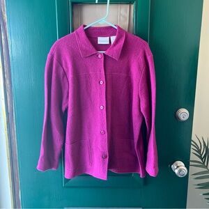 Alfred Dunner Vibrant Pink Teddy Jacket
